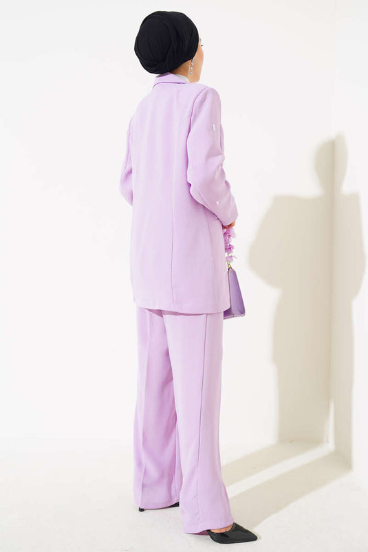 سترة داملا بيرل بدلة مزدوجة أرجواني