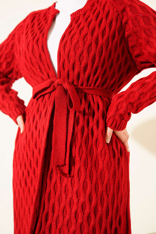 Gilet En Maille Rouge Brodé