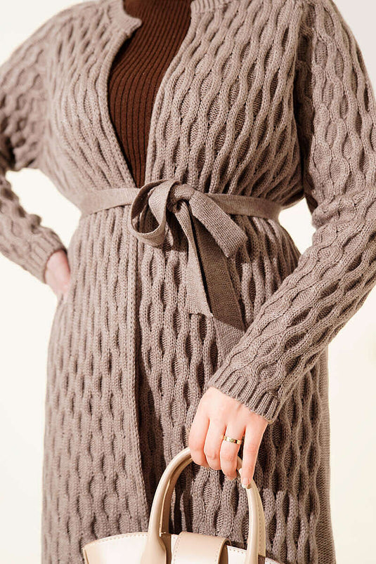 Gilet En Maille Brodé Damla Latte