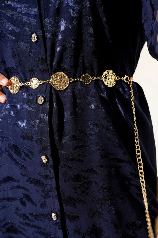 Damla Symbol Chain Belt Gold