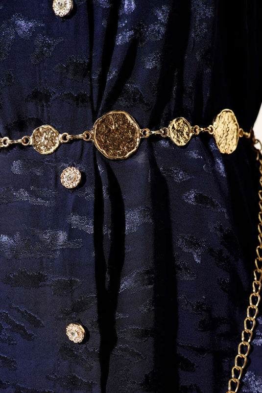 Damla Symbol Chain Belt Gold
