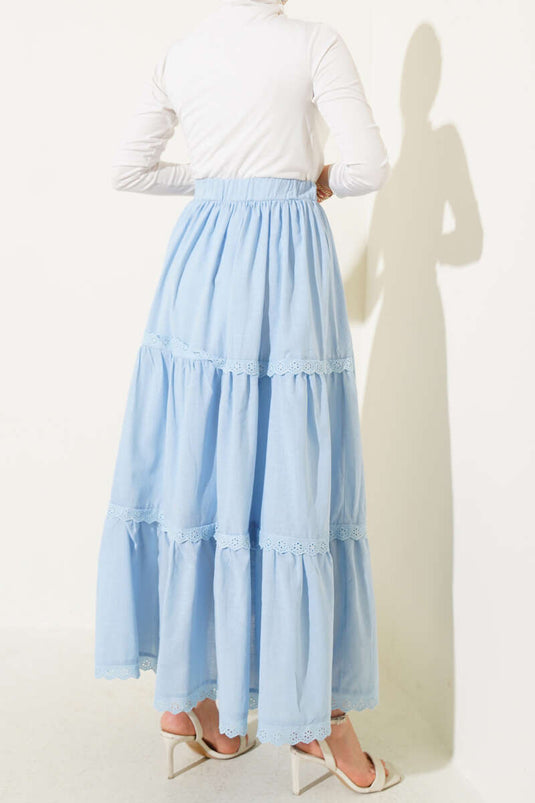 Lace Detailed Skirt Baby Blue