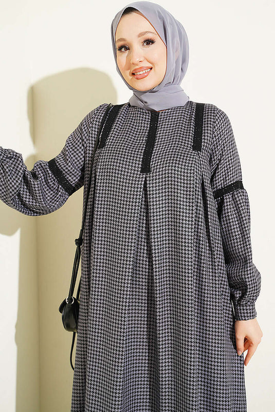 Robe À Motif Fair Isle Avec Dentelle Noire
