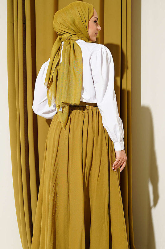 Chemise Courte Plissée En Dentelle Blanche