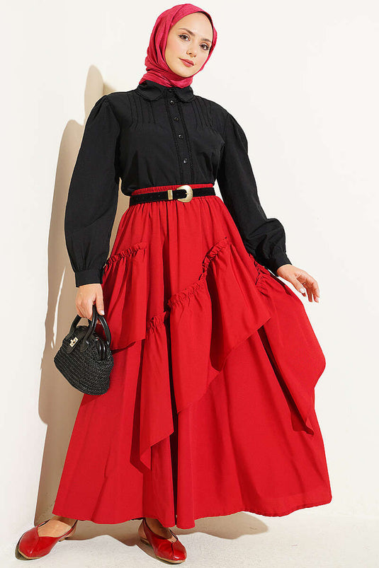 Chemise Courte Noire À Détails En Dentelle