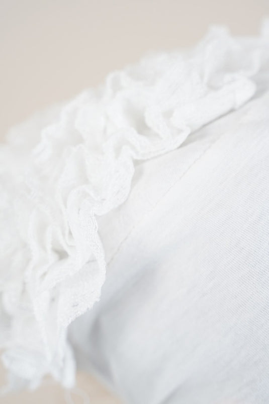 Lace Frilly White Bonnet