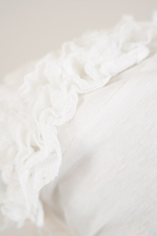Lace Frilled Ecru Bone