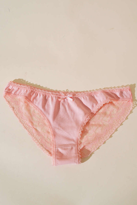 Lace-Decorated Women's Panties Salmon