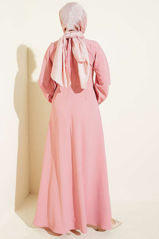 Pink Embellished Lace Dress