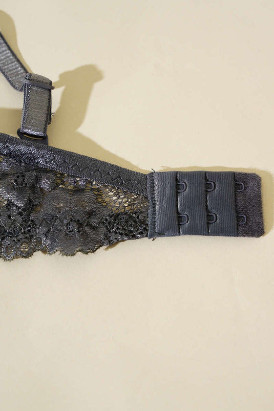Reggiseno imbottito in pizzo antracite