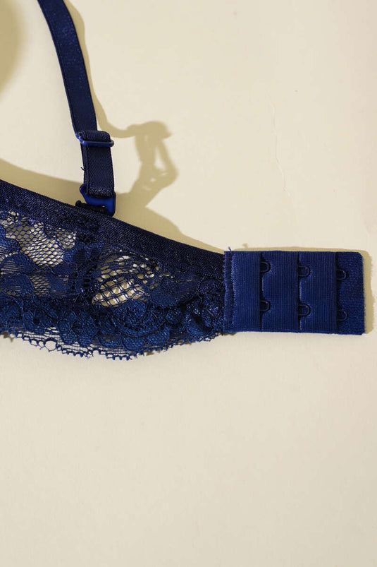 Lace Non-Padded Bra Navy Blue