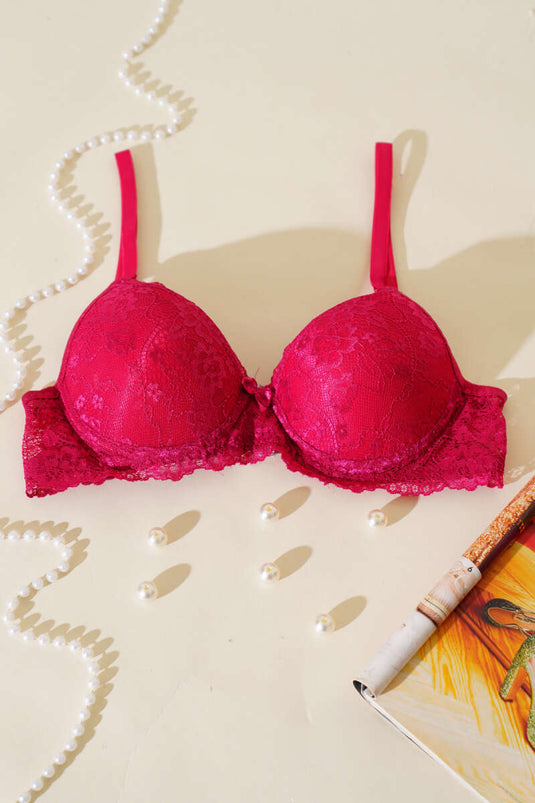 Lace Unpadded Bra Cherry