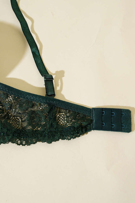 Lace Non-Padded Bra Emerald Green