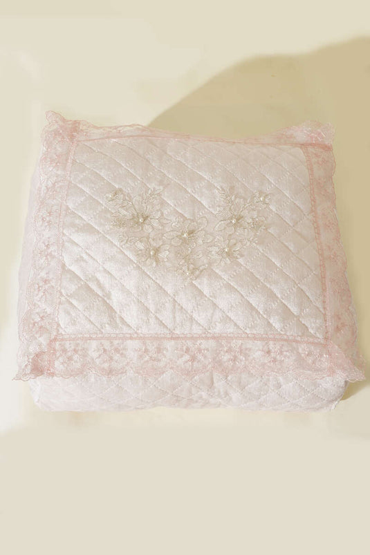 Lace Velvet Bundle Pouch Powder Pink
