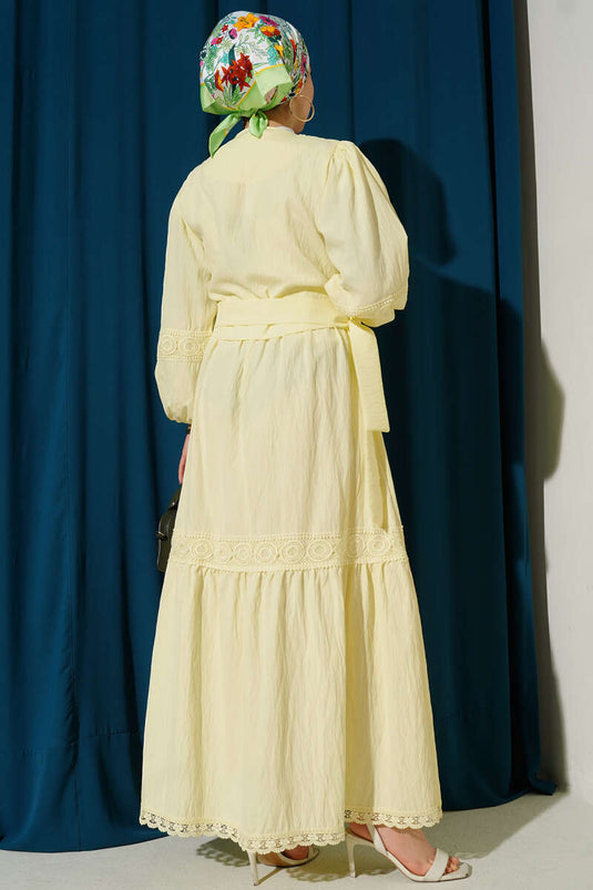 Lace Front-Tied Set Yellow