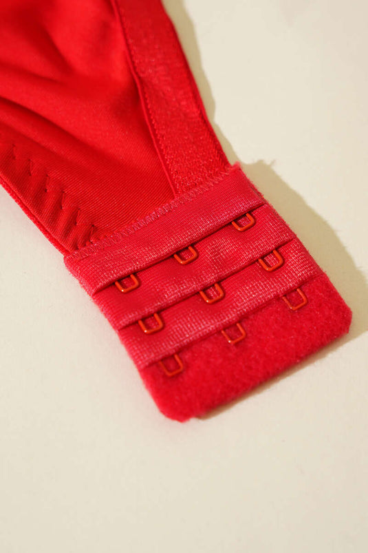 Soutien-gorge rouge en dentelle et silicone, grande taille