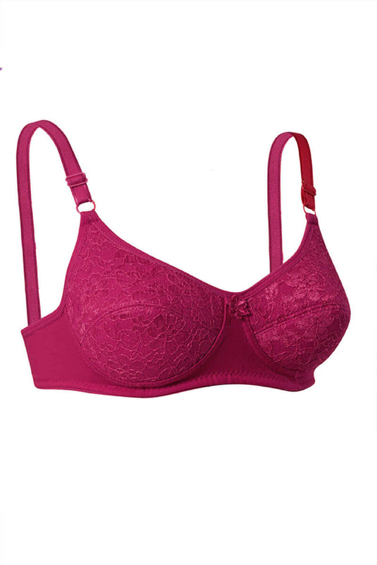 Spitzen-BH mit Schwammpolsterung, burgunderrot