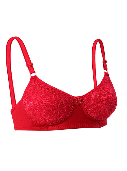 Lace Sponge Bra Red