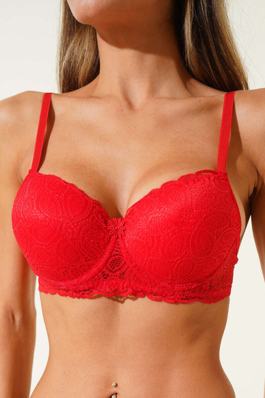 Lace Bra Red
