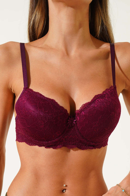 حمالة صدر دانتيل أرجوانية