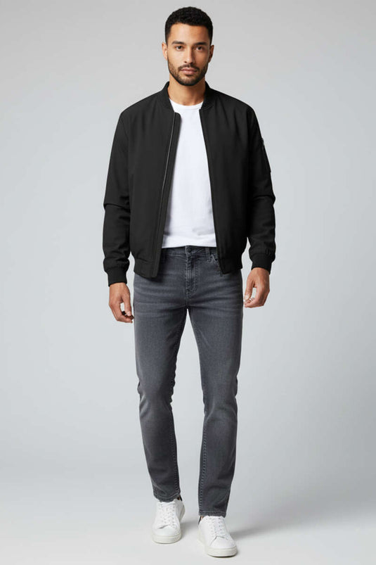 Narrow Leg Basic Men's Trousers Smoke Gray