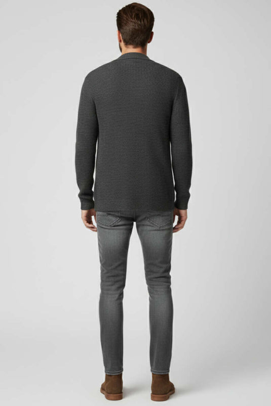 Dar Paça Cep Detaylı Likralı Erkek Pantolon Gri