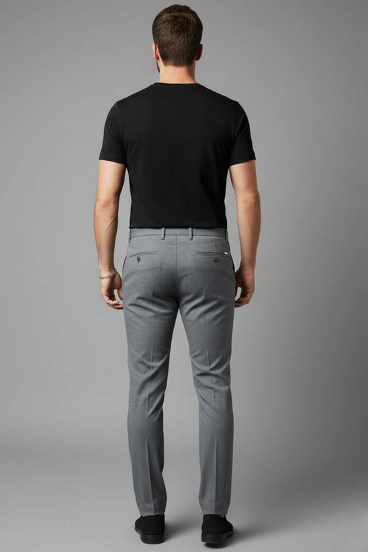 Men's Fabric Trousers with Side Pockets in Gray