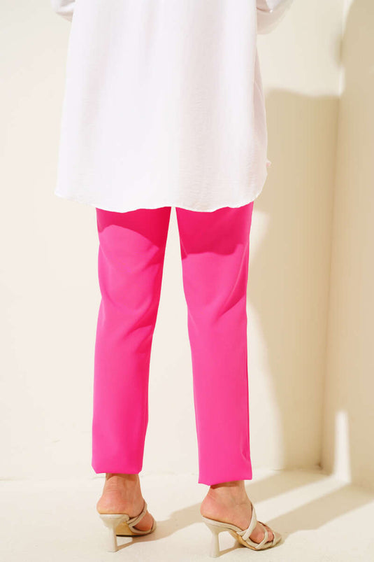 Bukser med slanke ben i Fuchsia