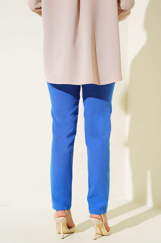 بنطلون بأزرار رفيعة الساق ساكس