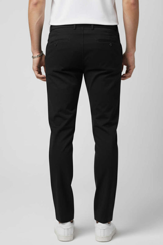 Schwarze Herren-Stoffhose in schmaler Passform