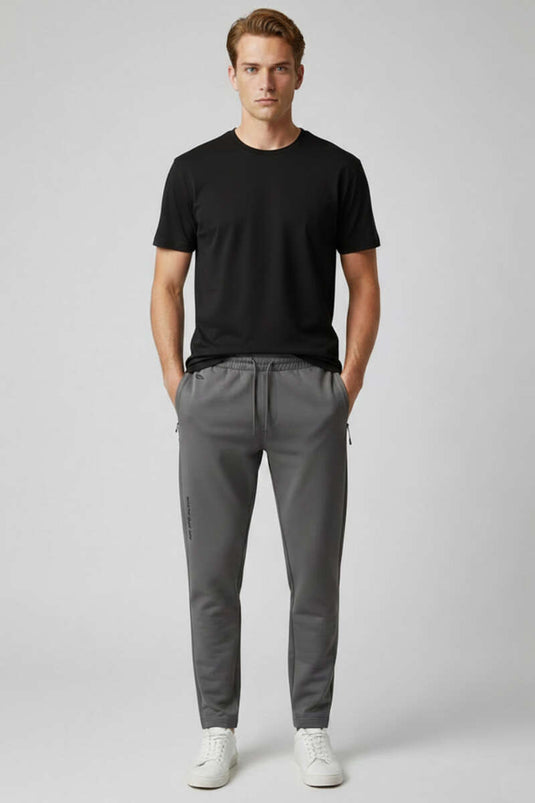 Bas de survêtement homme avec poches à fermeture éclair Dar Paça, gris fumée