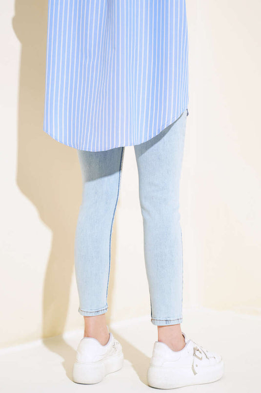 جينز سكيني الساق مفتوح ثلجي