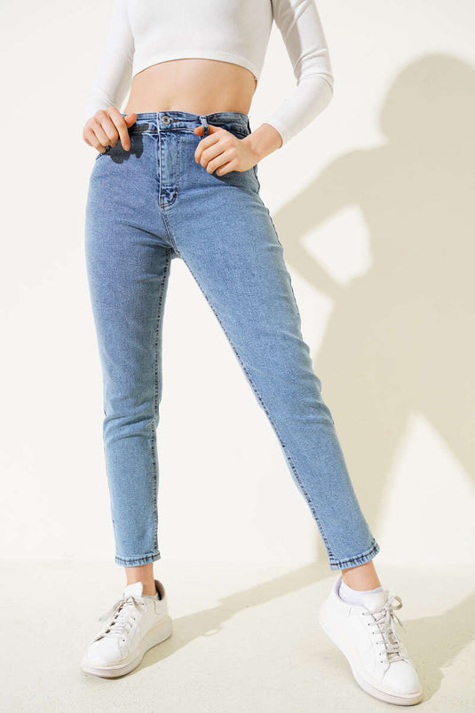 Skinny Leg Lycra Jeans Blue