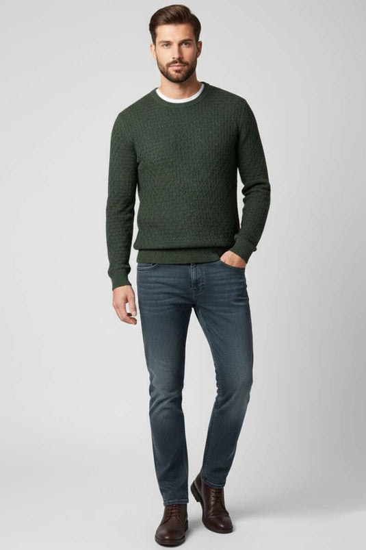 Dar Paça Likrali Cepli Erkek Pantolon Tintli