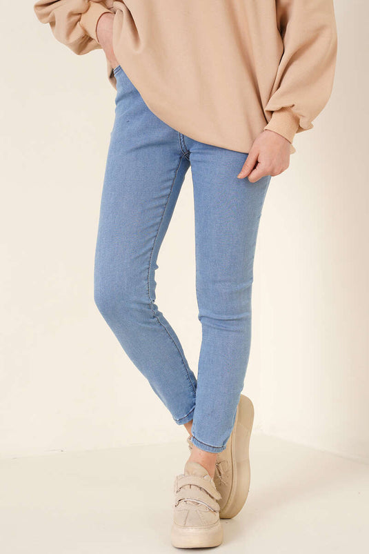 Light Blue Pants with Dar Paça and Lycra