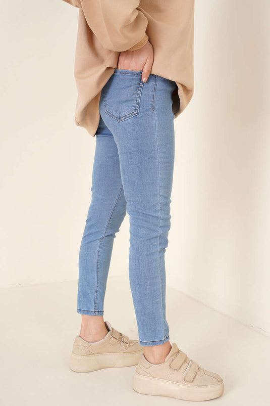 Enge Lycra-Hose in Hellblau