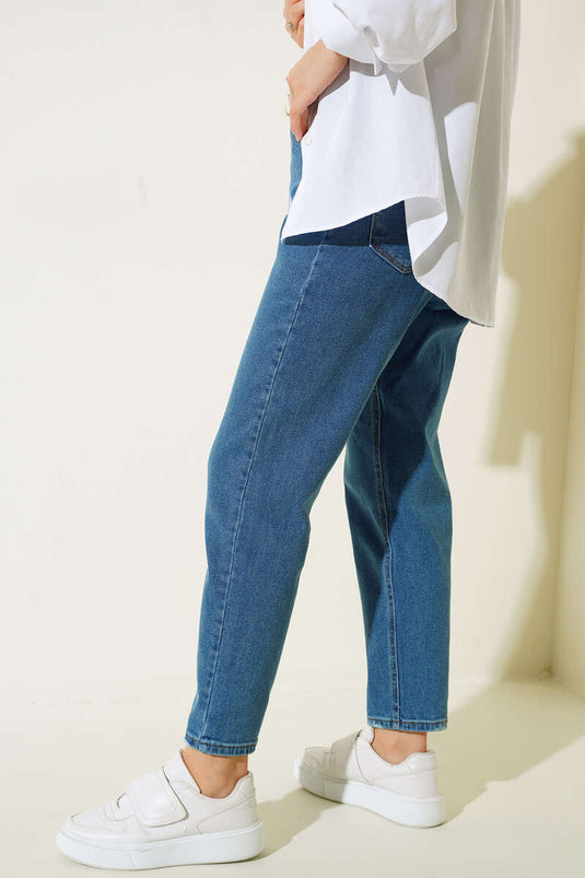 Dar Paça Minik Yırtık Detaylı Pantolon Kot