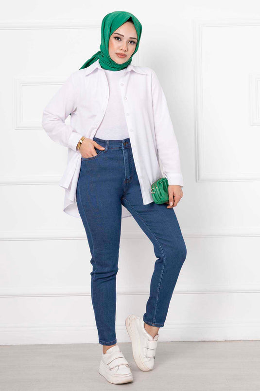 Dar Paça Pantolon Mavi