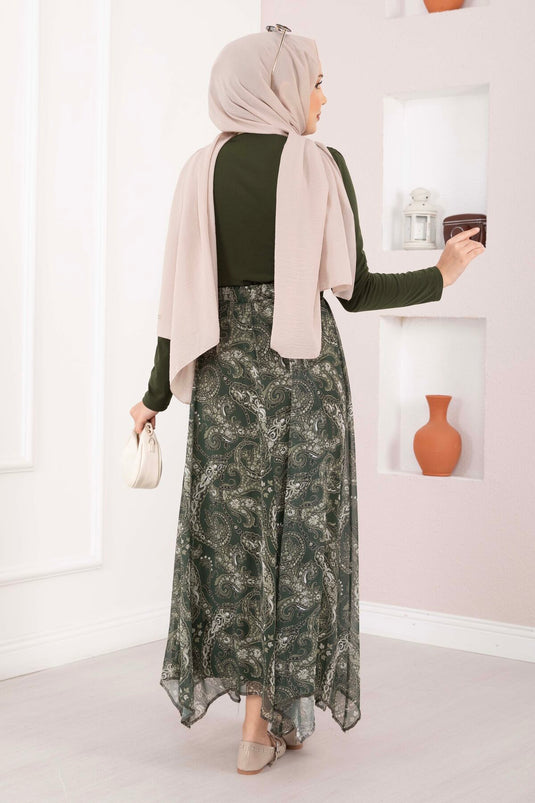 Open Neck Draped Sandy Body Khaki