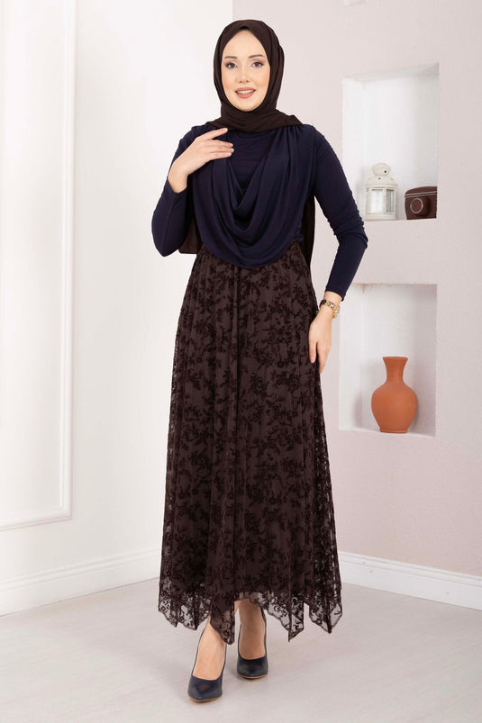 Open-Front Draped Sandy Body Navy Blue