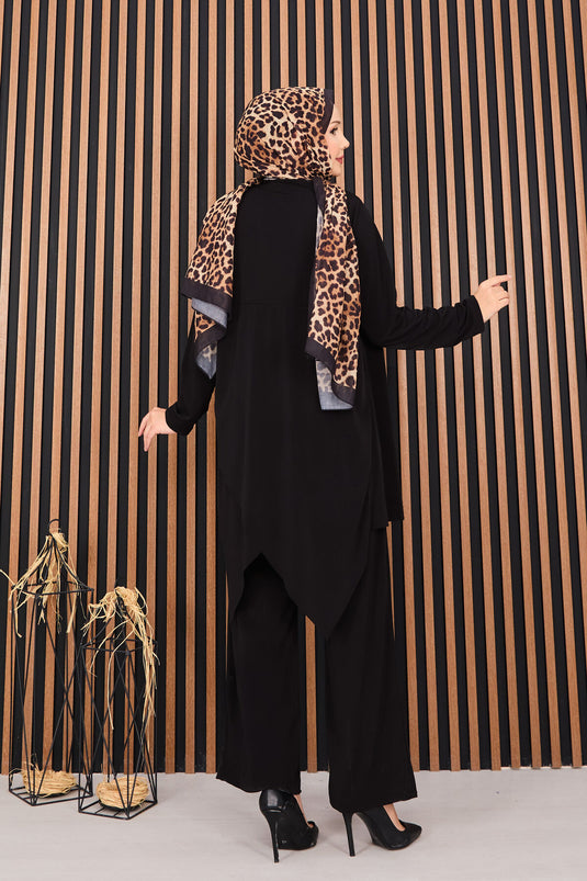 Ensemble double modeste Degaje Dökümlü Sandy noir