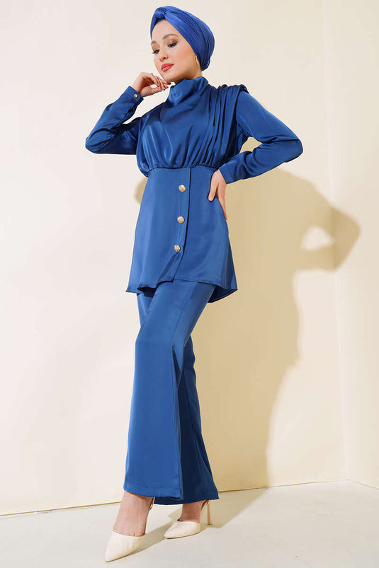 Degaje فولفو الساتان مجموعة النيلي