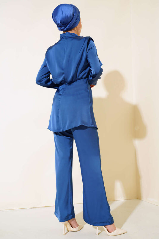 Degaje فولفو الساتان مجموعة النيلي