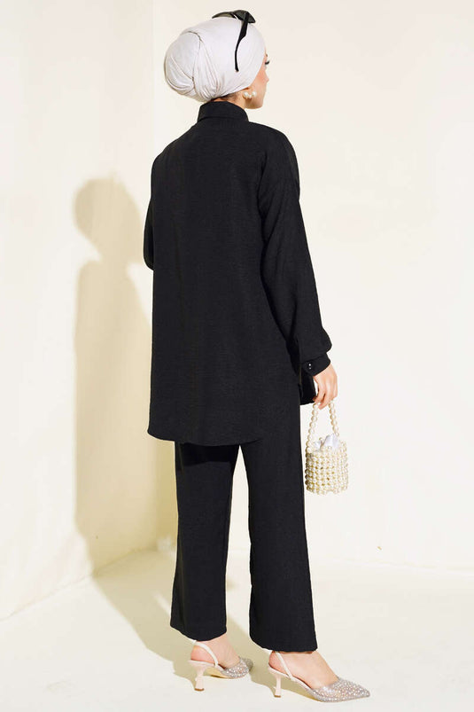 Costume Double Brodé Coquillage Noir