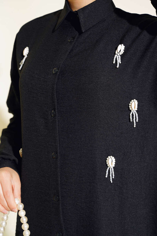 Costume Double Brodé Coquillage Noir