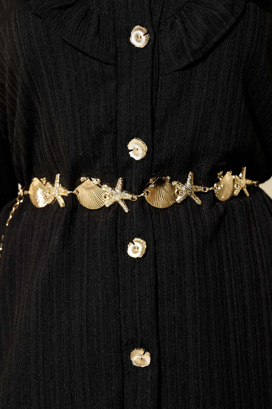 Goldfarbener Muschelkettengürtel