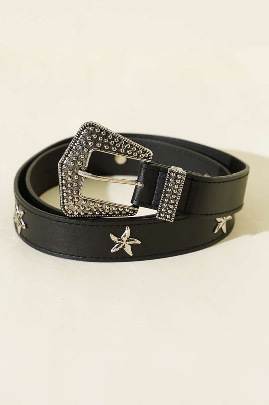 Ceinture à boucle étoile de mer noire