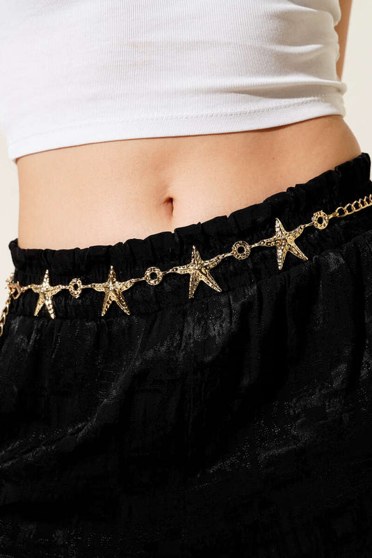 Deniz Yıldızlı Halskettengürtel mit Ring, Gold