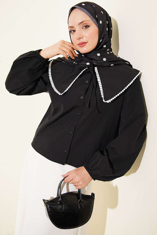 Chemise Courte À Col Marin Et Lien