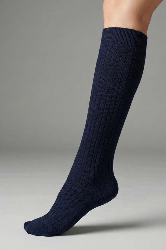 Chaussette en laine mi-bas Derbili bleu marine